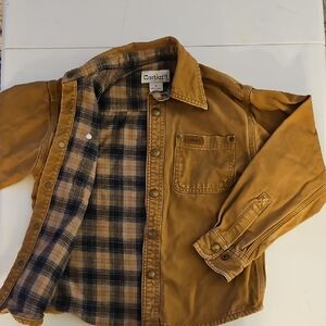 Carhartt Tan Jacket with Plaid Lining